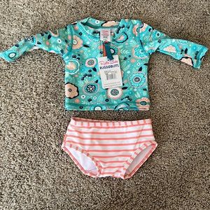 Ruffle Butts rash guard and bottom swimsuit 3-6mo